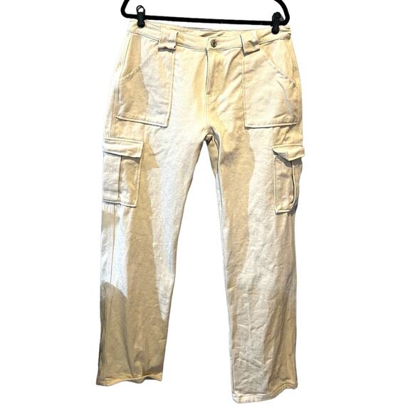 White Fox Off White Canvas straight Leg Cargo pants sz XL - Picture 1 of 14
